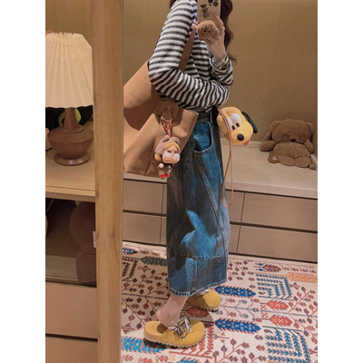 Yukiss【腔调七分牛仔裤！显瘦度绝！复古蓝时髦度UP】