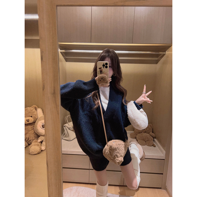 Yukiss【心动套装！松弛感V领毛衣+短裤休闲两件套】