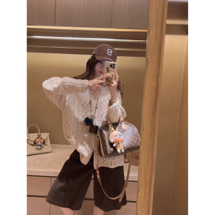 波西米亚风钩花针织开衫 Yukiss 立体镂空绞花工艺