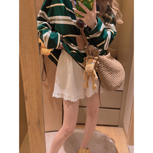 棉质蕾丝边短裤 Yukiss 超舒服 T恤伴侣 娃娃衫