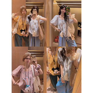 衬衫 Yukiss 重工刺绣短袖 前后两穿 原创du家色