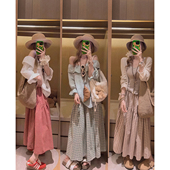 Yukiss 肚肚隐藏棉质格纹长裙～ du家色 梨型救星