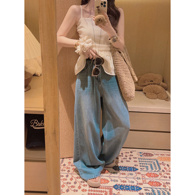 Yukiss【版型满分！显腿直/莱赛尔垂感薄料直筒牛仔裤】