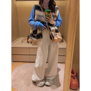 ～ Yukiss 弯刀休闲裤 米白色时髦镰刀 年度封神