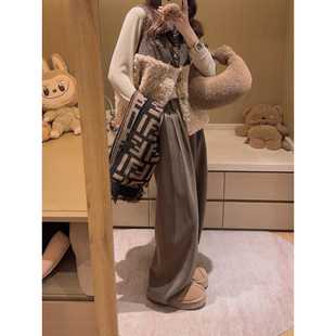 人字纹加厚呢料休闲裤 翻边两穿 du家色 Yukiss