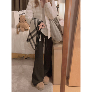 加绒显瘦巨垂 Yukiss 型巨好 版 醋酸羊毛微喇裤