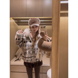 羊羔毛毛连帽棉服外套 棉服版 费尔岛系列 Yukiss