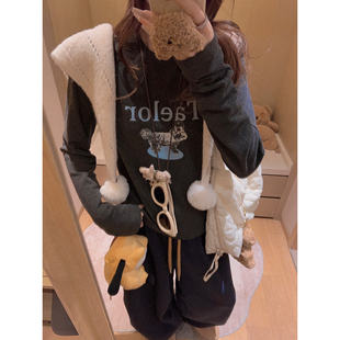 Yukiss【闭眼入！巨显瘦百搭的字母印花长袖T恤衫～】