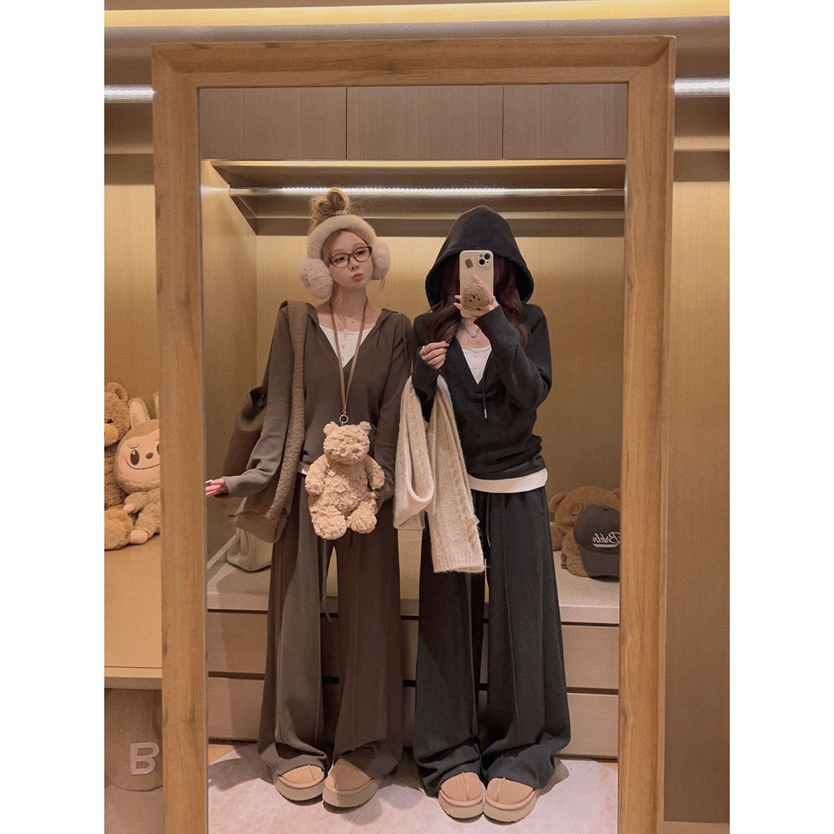 Yukiss10.31/9.5折【纸片人套装！磨毛绒假两件卫衣+休闲裤～】