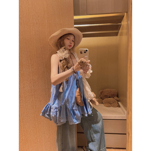 吊带裙 Yukiss 系带棉质蓬蓬短款 两种穿法 du家色