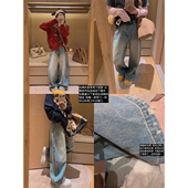 大pai感 复古做旧 偏直筒版 Yukiss 弯刀牛仔裤