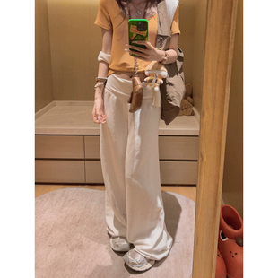 不易透阔腿休闲裤 天丝亚麻 翻腰亚麻裤 Yukiss