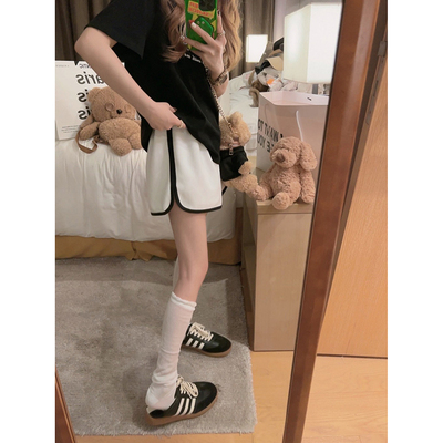 Yukiss运动短裤撞色条纹设计
