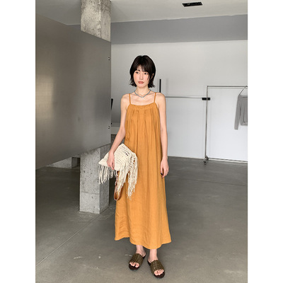 MMDDITION亚麻连衣裙女夏季新款