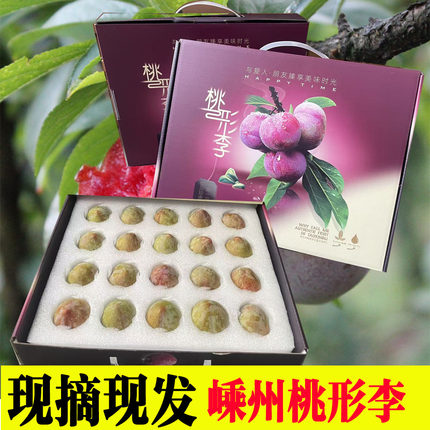 嵊州桃形李当季水果新鲜脆甜桃型李子孕妇红心李5斤装整箱/特大果