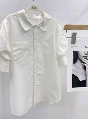 小乖乖 乖甜乖甜的泡泡短袖白衬衫