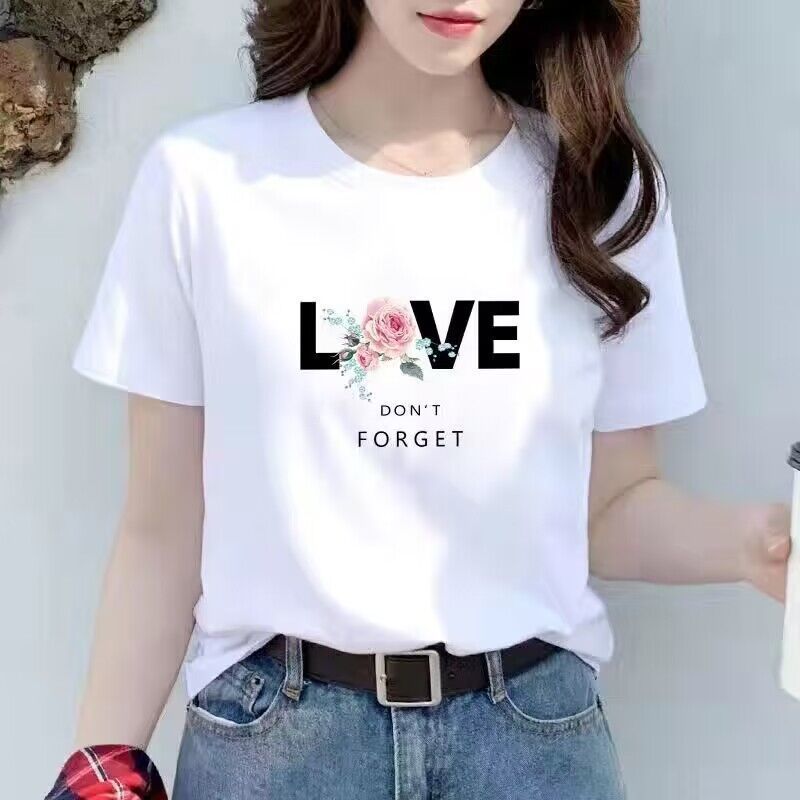 春夏季新款短袖t恤女上衣服女装夏装休闲大码宽松体恤ins潮