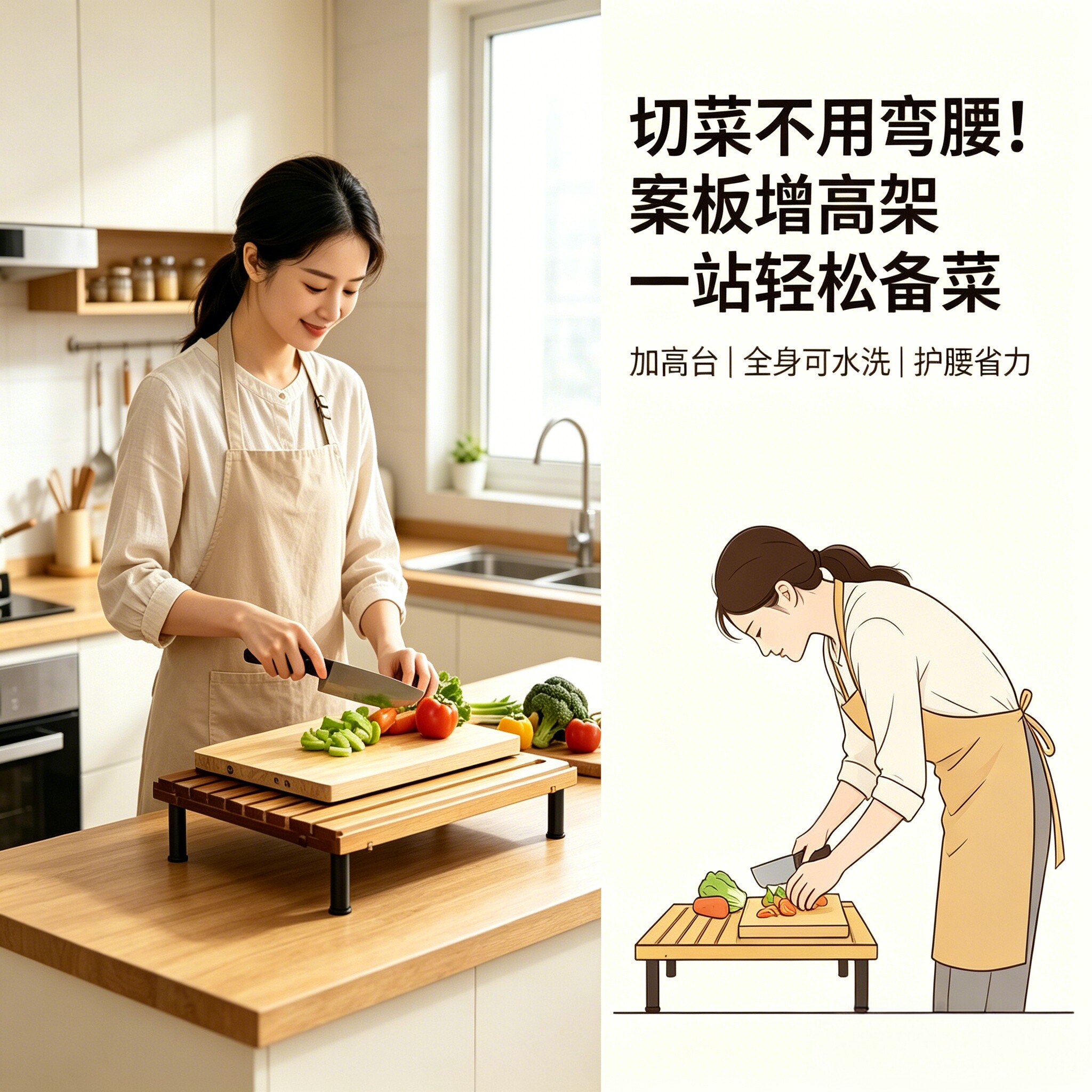 菜板增高架菜板支架增高架灶台菜板架托架子切菜台桌菜板垫高架腿