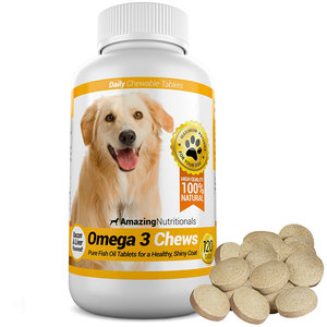 美国直邮Amazing Omega-3宠物狗狗犬鱼油咀嚼片120片