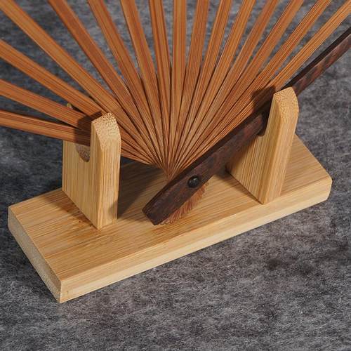 韩一墨竹木扇架折扇团扇两用摆件扇底座配件展示支撑扇架扇托