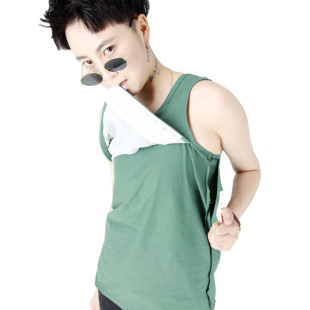 威特安柯束胸长款 外穿纯棉无绷带加强t内衣女塑胸衣瑜伽背心