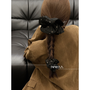 NINE九 波点醋酸发圈头饰皮筋气质大肠发绳百搭头绳潮女 网红同款