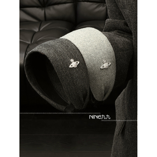 NINE九 土星发箍小香风气质复古小众头箍精致简约通勤高颅顶发饰