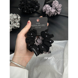 波点小发圈简约发饰头绳韩版 原创时尚 高级感发绳 2025新款 NINE九