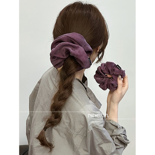 大肠圈百搭发圈高弹力头绳盘发 复古风法式 NINE九 纯色棉麻新款