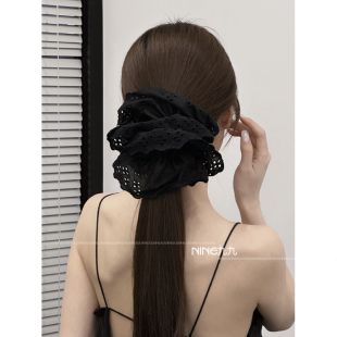 NINE九 甜美花边蕾丝大肠发圈超仙森系少女感发绳韩系简约ins风