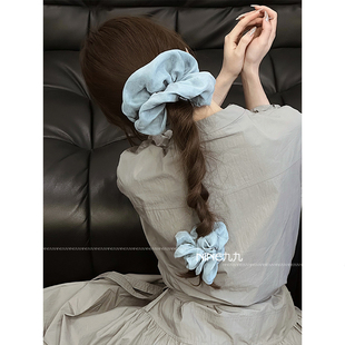 大肠圈百搭发圈高弹力头绳盘发 复古风法式 NINE九 纯色棉麻新款