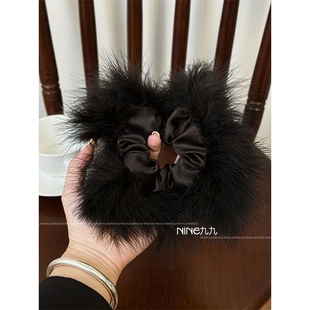 发绳高级感ins风韩式 韩版 头绳黑色大号大肠发圈 2025新款 NINE九