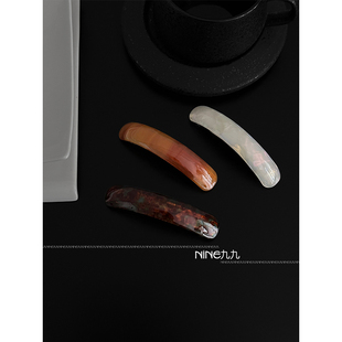 新款 甜美时尚 小香风针织布艺鲨鱼夹发夹抓夹鲨鱼夹高 韩版 NINE九