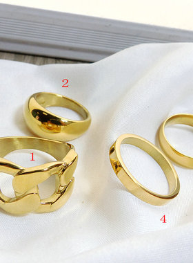 光滑面素圈戒指男女款