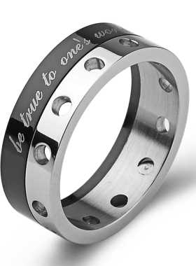 男士食指日韩风钛钢饰品刻字尾戒