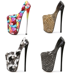 恨天高高跟鞋女细跟22cm性感夜店模特走秀大码男士反串伪娘床上鞋