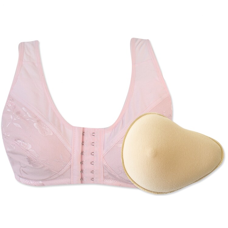 吸汗硅胶前扣纯棉背心式义乳文胸