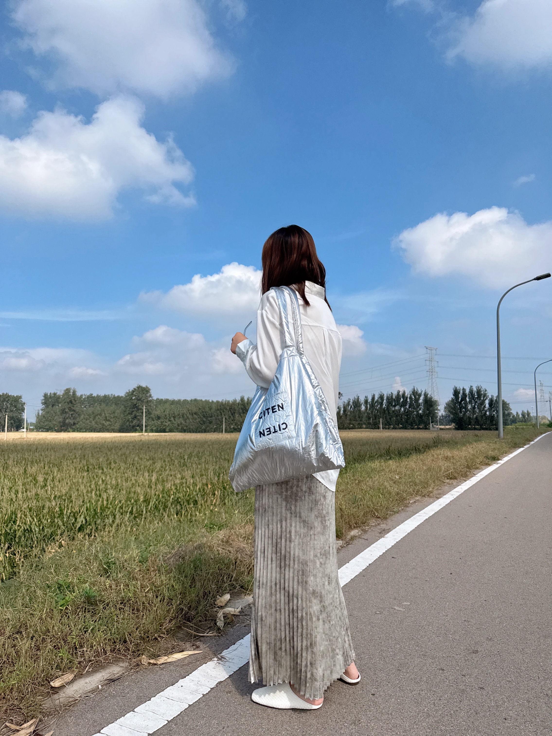 出口日本银色单肩包女大容量托特包购物袋环保袋手提包