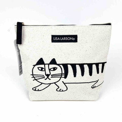 出口日本北欧Lisa Laron猫咪刺绣化妆包收纳包帆布