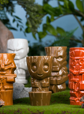 百亩外贸陶瓷提基杯TIKI杯子树人格鲁特火箭浣熊杯子创意鸡尾酒杯