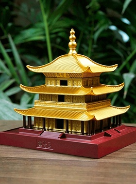 复古岳阳楼锌合金模型纪念礼品
