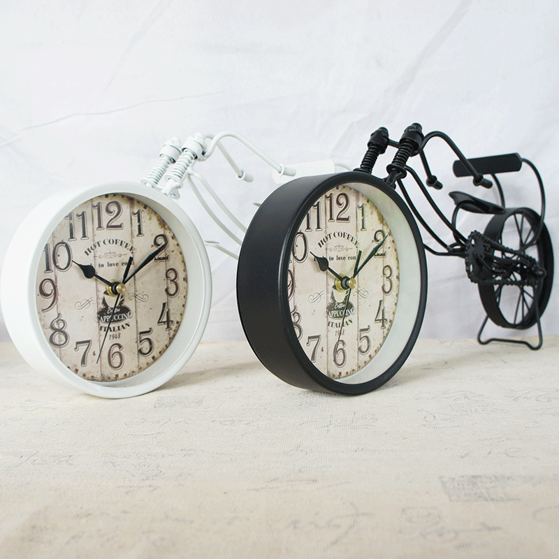 创意金属自行车模型带钟表