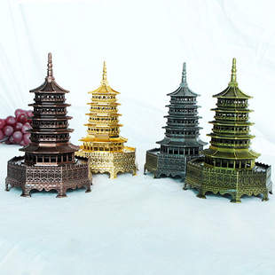 耀莎 中国著名建筑金属雷峰塔大雁塔模型旅游纪念品家居装饰摆设