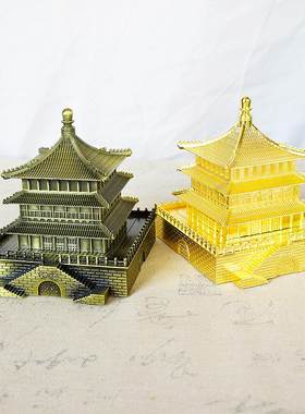首单直降中式合金西安钟楼建筑模型手工金属地标旅游纪念礼品摆件