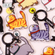 招吉猫汽车钥匙扣创意可爱卡通猫咪钥匙圈包包挂件小摆件亚克力
