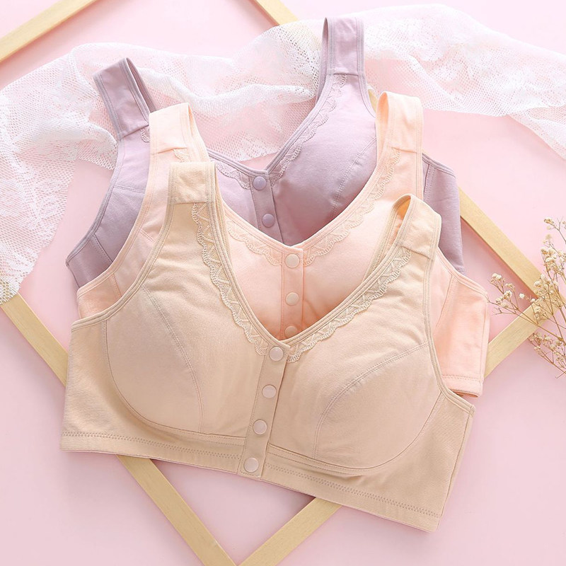 前扣加大码少妇内衣女胖mm初中学生200斤高中生文胸衣服下重定型