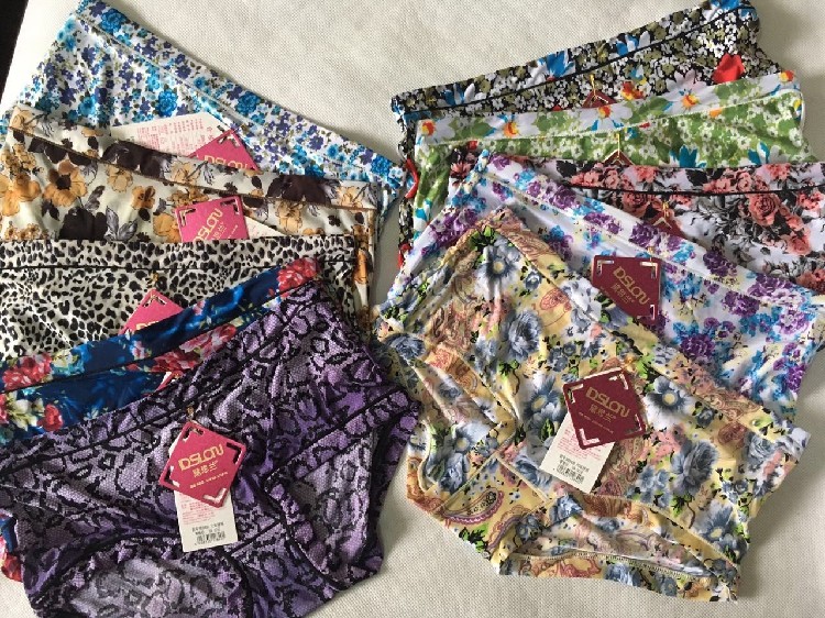 5条包邮～女士冰丝凉爽竹碳内档三角裤内裤中腰型花式 2840