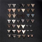 饰领花个性 时髦三角形领针欧范铆钉衬衣领扣潮男衬衫 装 超酷胸针