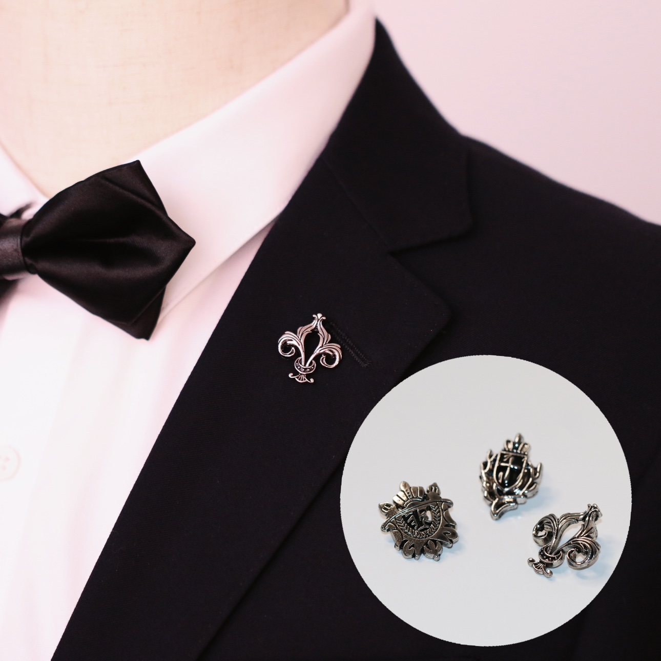 盾牌胸针领针简约衬衣领扣