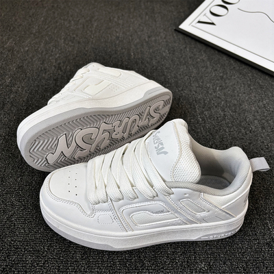 鞋子女原创小白鞋厚底增高面包鞋